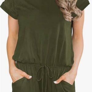 Olive Green Short Sleeve Romper